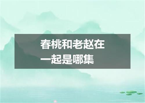 春桃和老赵在一起是哪集