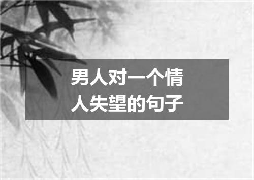 男人对一个情人失望的句子