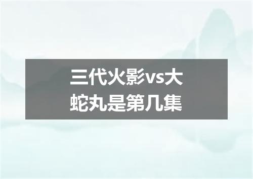 三代火影vs大蛇丸是第几集
