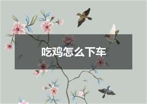 吃鸡怎么下车