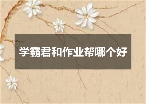 学霸君和作业帮哪个好