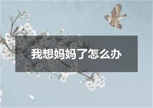 我想妈妈了怎么办