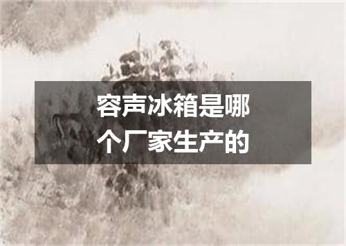 容声冰箱是哪个厂家生产的