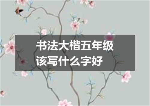 书法大楷五年级该写什么字好