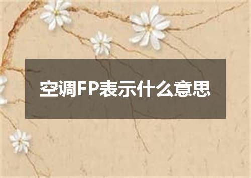 空调FP表示什么意思