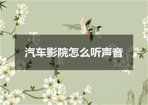 汽车影院怎么听声音