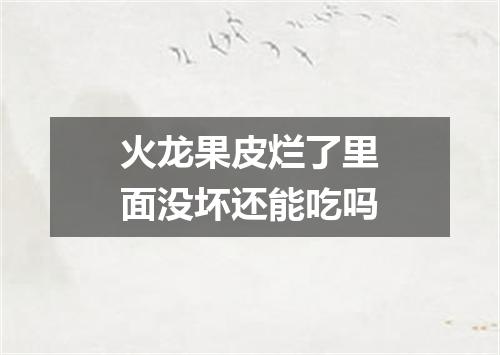 火龙果皮烂了里面没坏还能吃吗