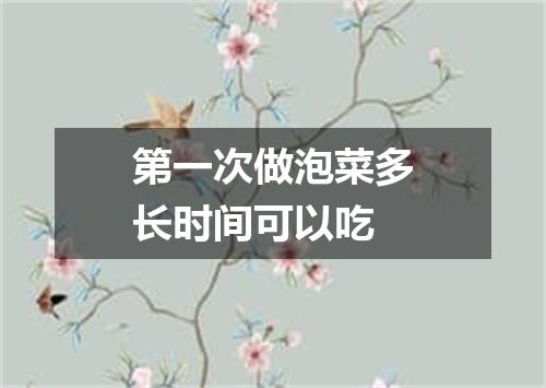 第一次做泡菜多长时间可以吃