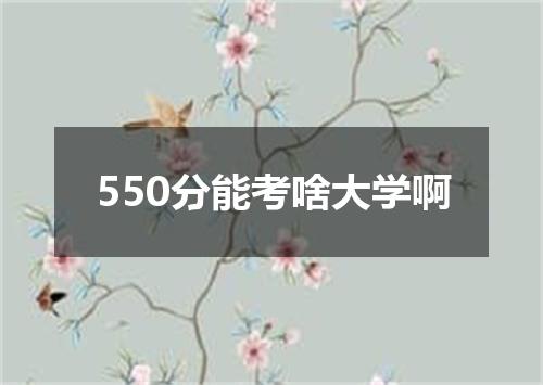 550分能考啥大学啊