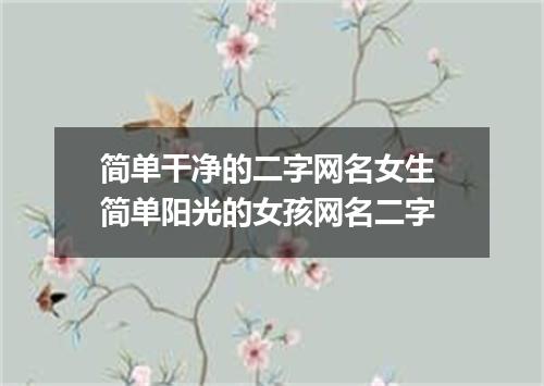 简单干净的二字网名女生 简单阳光的女孩网名二字