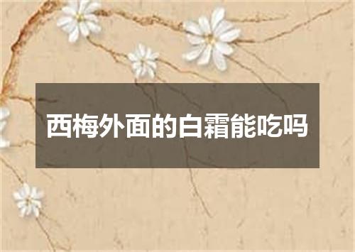 西梅外面的白霜能吃吗