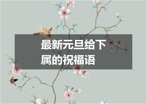 最新元旦给下属的祝福语