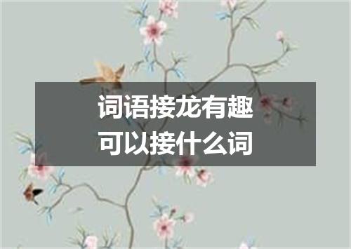 词语接龙有趣可以接什么词
