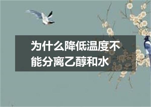 为什么降低温度不能分离乙醇和水