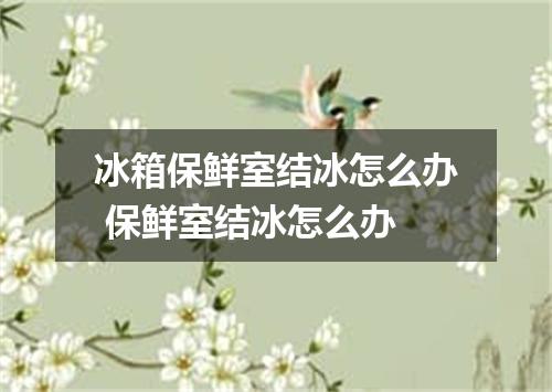 冰箱保鲜室结冰怎么办 保鲜室结冰怎么办