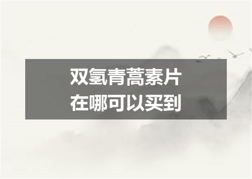 双氢青蒿素片在哪可以买到