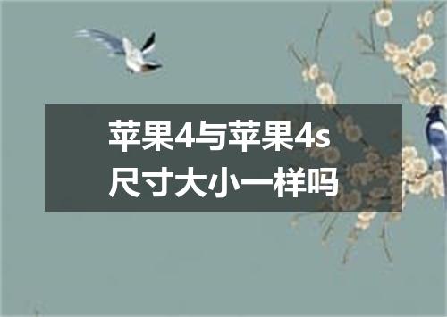 苹果4与苹果4s尺寸大小一样吗