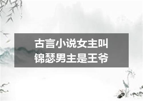 古言小说女主叫锦瑟男主是王爷