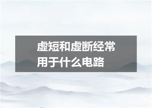 虚短和虚断经常用于什么电路