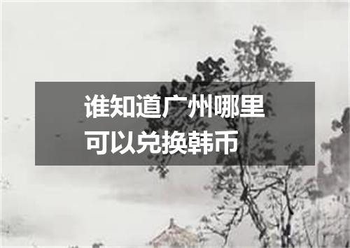 谁知道广州哪里可以兑换韩币