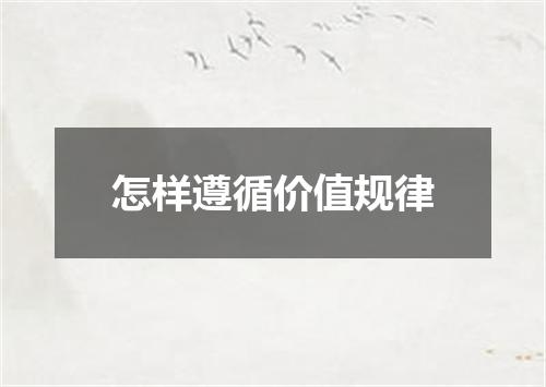 怎样遵循价值规律