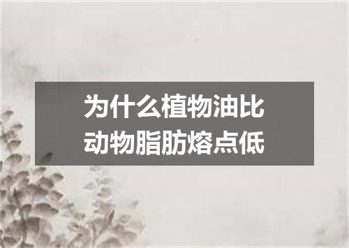 为什么植物油比动物脂肪熔点低