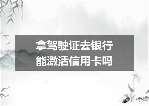 拿驾驶证去银行能激活信用卡吗