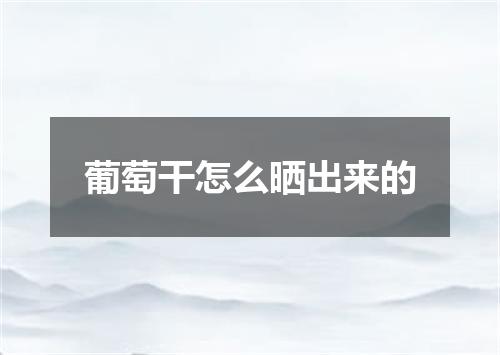 葡萄干怎么晒出来的