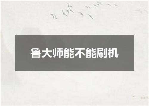 鲁大师能不能刷机