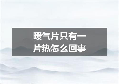 暖气片只有一片热怎么回事