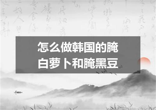 怎么做韩国的腌白萝卜和腌黑豆