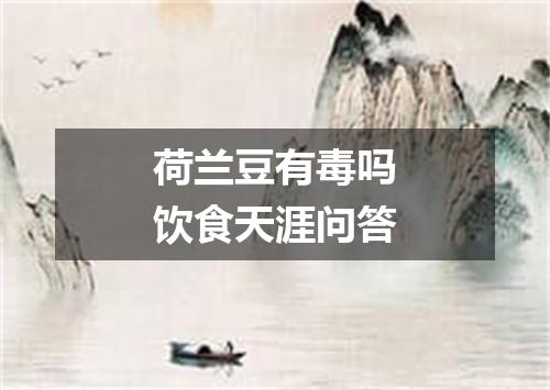 荷兰豆有毒吗饮食天涯问答