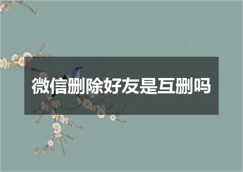 微信删除好友是互删吗