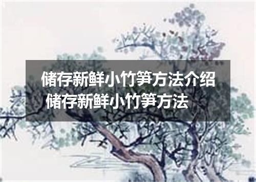 储存新鲜小竹笋方法介绍 储存新鲜小竹笋方法