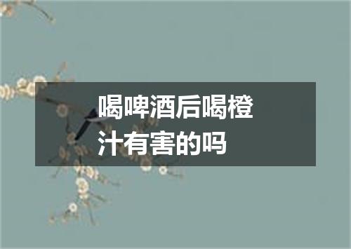 喝啤酒后喝橙汁有害的吗