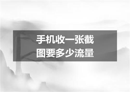 手机收一张截图要多少流量