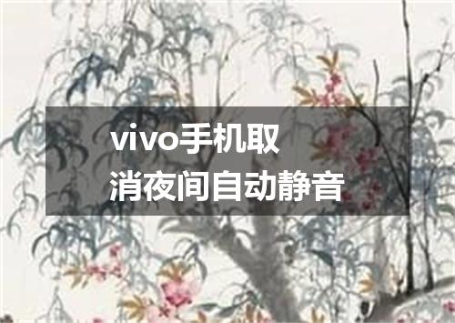 vivo手机取消夜间自动静音