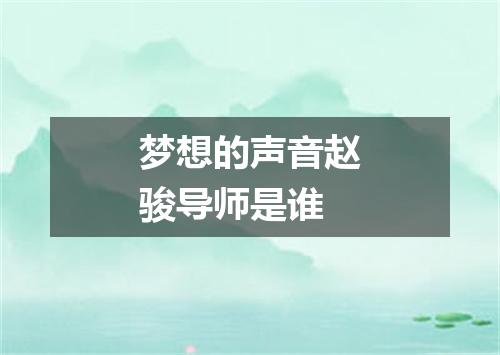 梦想的声音赵骏导师是谁
