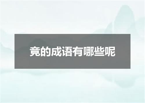 竟的成语有哪些呢