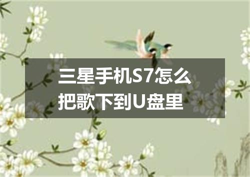 三星手机S7怎么把歌下到U盘里