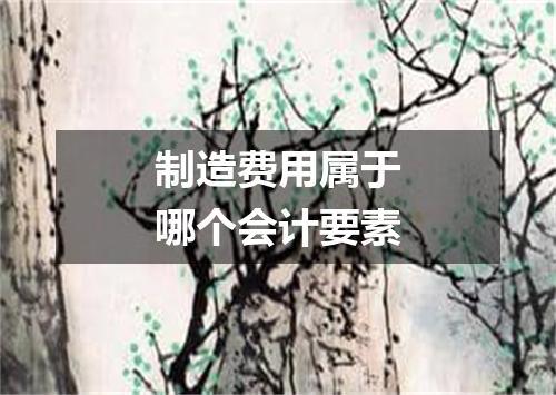 制造费用属于哪个会计要素