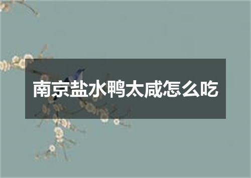 南京盐水鸭太咸怎么吃