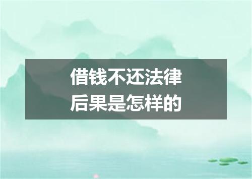 借钱不还法律后果是怎样的