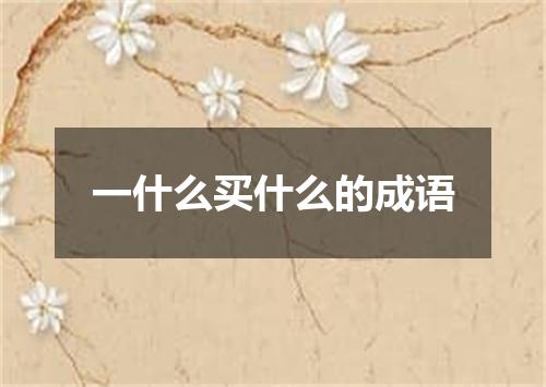 一什么买什么的成语