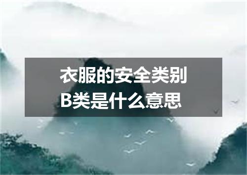 衣服的安全类别B类是什么意思