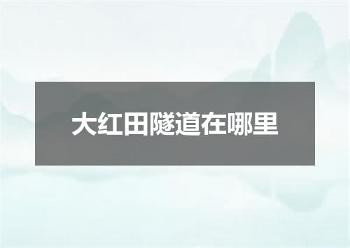 大红田隧道在哪里
