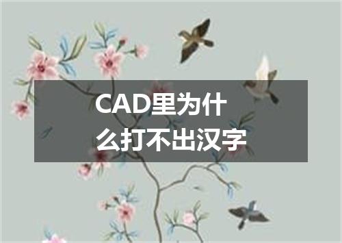 CAD里为什么打不出汉字