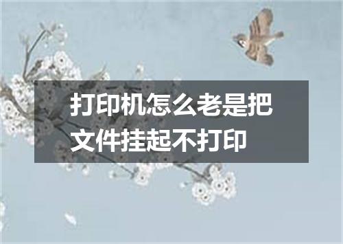 打印机怎么老是把文件挂起不打印