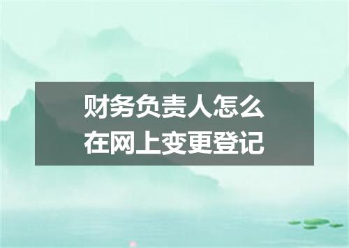 财务负责人怎么在网上变更登记