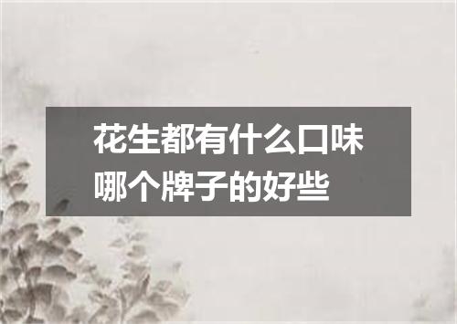 花生都有什么口味哪个牌子的好些